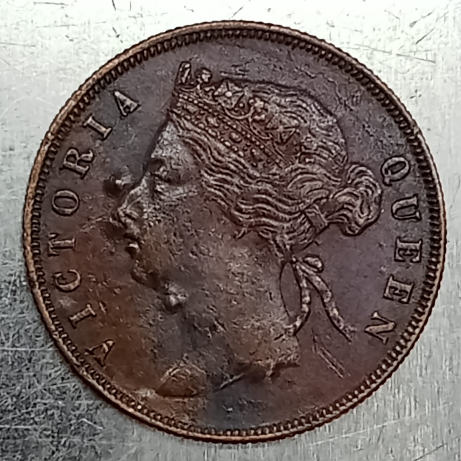 1901-Straights-Settlements-Cent:-Nodules-On-Coin-Surfaces